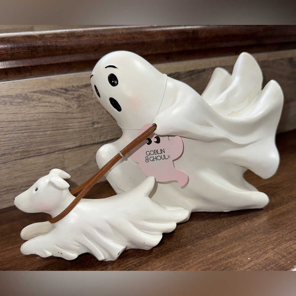 Super Cute 🥰 Flying Ghost 👻 With Running  Ghost Dog 🐕 Figurine by Goblin Ghoul